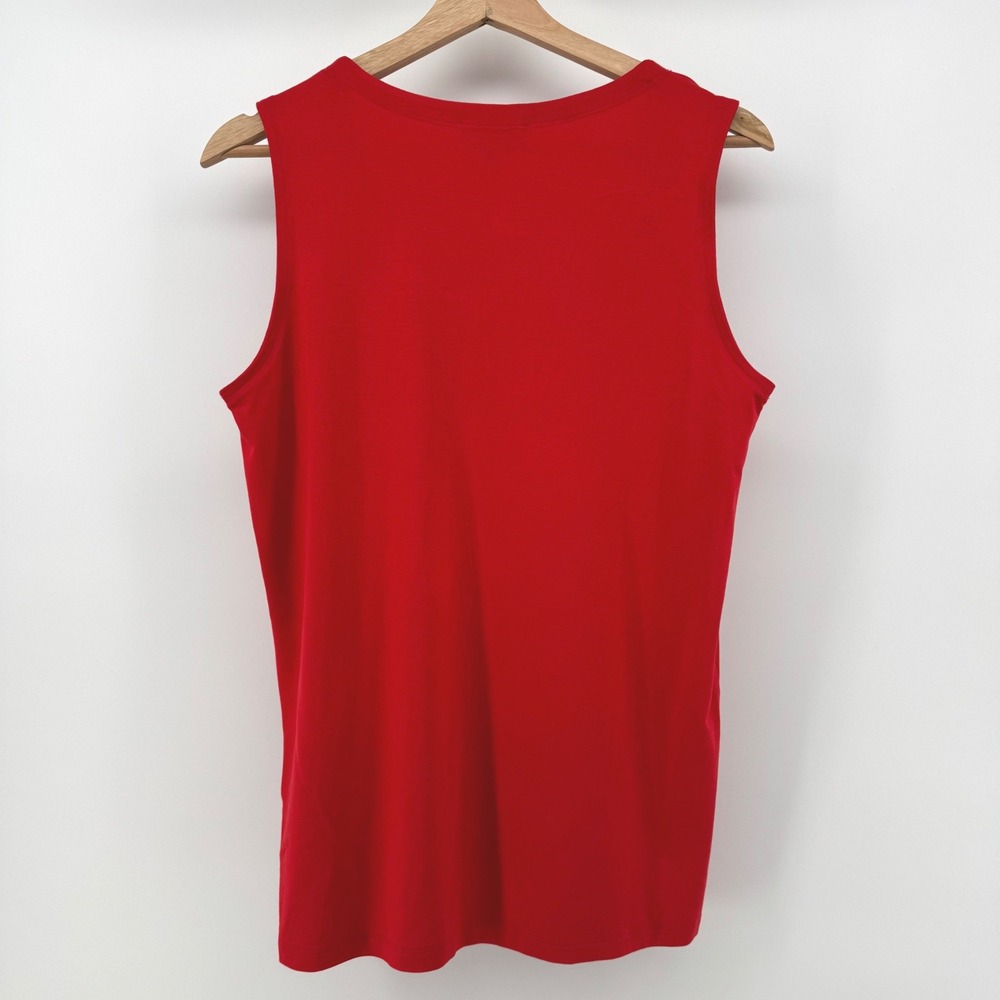 Eileen Fisher Small System Lava Red Viscose‎ Jersey U-Neck Shell Tank Top $88 - Picture 3 of 7